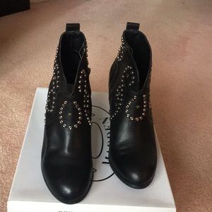Black jeweled booties